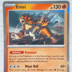 Entei 030/197 Obsidian Flames Rare Holo Pokemon TCG - Image 3