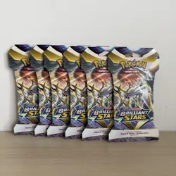 Pokemon TCG: Sword & Shield-Brilliant Stars Sleeved Booster Pack - LOT OF 6 - Image 1
