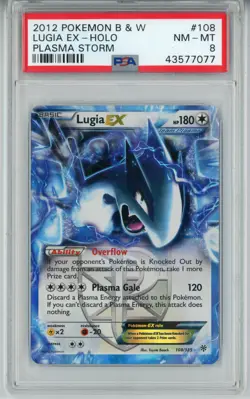 2012 POKEMON PLASMA STORM LUGIA EX #108 HOLO FOIL PSA 8 NM #43577077 - Image 1