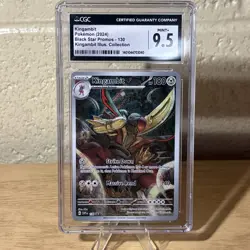 CGC Mint+ 9.5 Kingambit 130 Pokemon Black Star Promo Kingambit Illus Box - Image 1