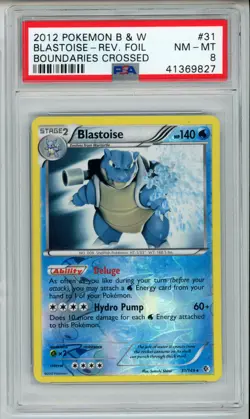 2012 POKEMON BOUNDARIES CROSSED BLASTOISE #31 REVERSE HOLO PSA 8 NM #41369827 - Image 1