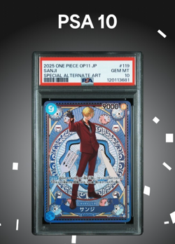ONE PIECE OP11-A FIST OF DIVINE SPEED 119 SANJI SPECIAL ALTERNATE ART PSA 10 - Image 1