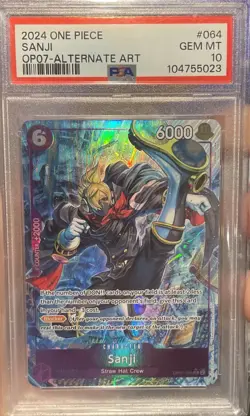 2024 One Piece OP07-Alternate Art #064 Sanji PSA 10 GEM MINT TCG - Image 1
