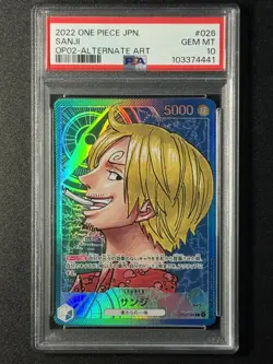 PSA 10 Sanji OP02-026 Paramount War Alternate Art 2022 One Piece JPN W338 xyp - Image 1