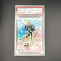 Sanji 2022 One Piece Paramount War OP02-026 L Alt Art PSA 10 - Image 1