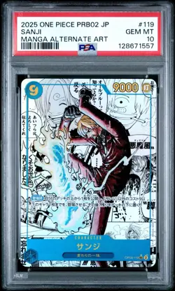 One Piece PSA 10 Sanji Manga Alternate Art 2025 OP06-119 PRB02 Japanese - Image 1