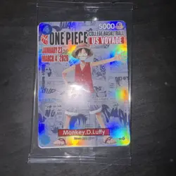 One Piece College Basketball US Voyage Monkey D. Luffy Card *SEALED* + Poster - Image 1