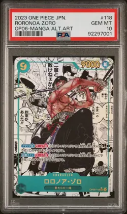 Roronoa Zoro #OP06-118 PSA 10 Manga Japanese One Piece Wings of the Captain TCG - Image 1