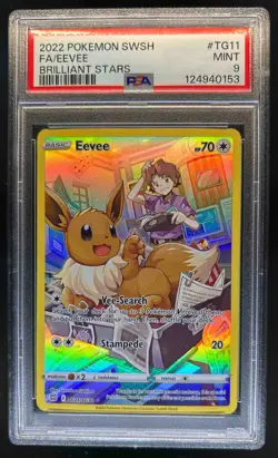2022 Pokemon SWSH Brilliant Stars Eevee Trainer Gallery Holo #TG11/TG30 PSA 9 - Image 1