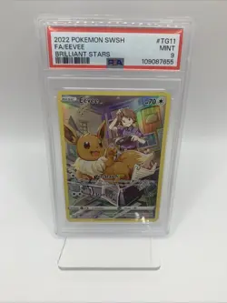PSA 9 Brilliant Stars Eevee TG11 - 2022 Pokemon Swsh09 Trainer Gallery TG11/TG30 - Image 1