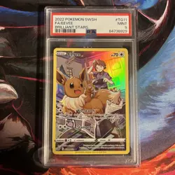 PSA 9 Brilliant Stars Eevee TG11 - 2022 Pokemon Swsh09 Trainer Gallery TG11/TG30 - Image 1