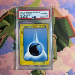 2002 Pokemon Japanese McDonald’s Water Energy PSA 10 - Image 1