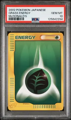 2002 POKEMON JAPANESE MCDONALD'S GRASS ENERGY PSA 10 - Image 1