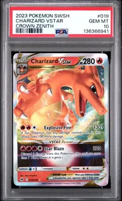 Pokemon 2023 Crown Zenith Charizard VSTAR Ultra Rare Card PSA 10 019/159 - Image 1