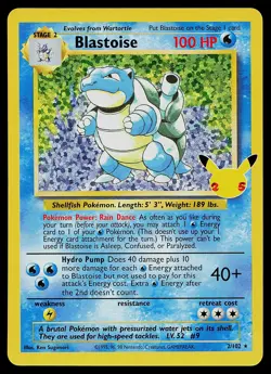Pokemon Card - Blastoise Celebrations Classic Collection 2/102 Holo - Image 1