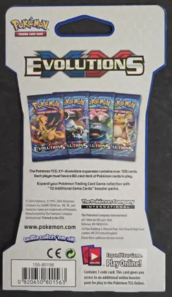Pokemon XY EVOLUTIONS BOOSTER BLISTER 10 CARD PACK SLEEVED - NEW / UNOPENED - Image 2
