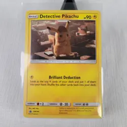 Detective Pikachu SM194 Cosmos Holo Sun & Moon Pokemon Near Mint Black Star - Image 1