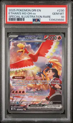 2025 POKEMON DRI EN-DESTINED RIVALS #230 ETHAN'S HO-OH EX PSA 10 - Image 1