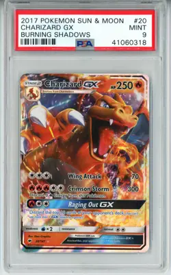 POKEMON BURNING SHADOWS CHARIZARD GX #20 HOLO FOIL PSA 9 MINT #41060318 - Image 1