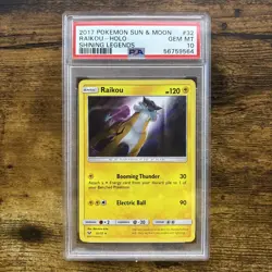 Pokemon Raikou Shining Legends 2017 Holo 32/73 PSA 10 Gem Mint - Image 1