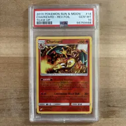 PSA 10 Gem Mint Charizard 14 Reverse Holo Foil 2019 Pokemon Sun & Moon Team Up - Image 1