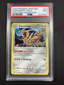 2020 Pokemon Zamazenta Holo BSP SWSH034 True Steel Collection PSA 9 MINT - Image 1