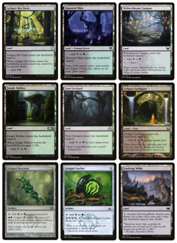 MTG - 9 x Different Black & Green Golgari Lands & Artifacts for COMMANDER decks - Image 1
