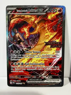 Pokemon TCG Team Rockets Moltres EX Destined Rivals Card 229/182 SIR Stamped Set - Image 2