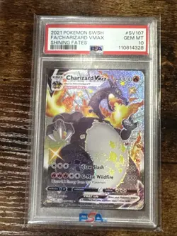 2021 Pokemon Sword & Shield Shining Fates Charizard VMAX PSA 10 #SV107/SV122 - Image 1