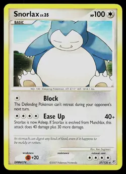 Pokemon Card - Snorlax Diamond and Pearl 37/130 Rare - Image 1