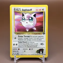 Erika's Jigglypuff 69/132 - Gym Challenge Vintage WOTC Pokemon TCG Card LP - Image 1