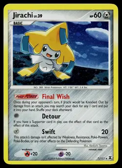 Pokemon Card - Jirachi Rising Rivals 7/111 Holo Rare - Image 1