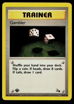 Pokemon Card Gambler 60/62 Fossil 1st Edition - Image 1