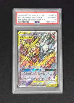 2019 POKEMON SM BLACK STAR PROMO FULL ART/MOLTRES & ZAPDOS & ARTICUNO GX PSA 10 - Image 1