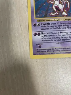 Pokemon TCG Mewtwo 010/102 Base Set (Shadowless) Holo Rare Vintage WOTC 1999 HP - Image 2