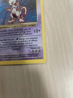 Pokemon TCG Mewtwo 010/102 Base Set (Shadowless) Holo Rare Vintage WOTC 1999 HP - Image 3