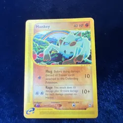 Mankey 92/147 Aquapolis Pokemon E Series Card Vintage 2002 Nintendo - Image 1