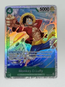 Bandai One Piece Card Game Monkey.D.Luffy PRB02-005 Super Rare Holo Character C. - Image 1