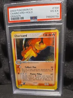 Pokemon TCG Charizard EX Dragon 100/97 Holo Vintage 2003 PSA 4 - Image 1