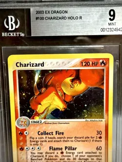 Pokemon 2003 EX Dragon Charizard 100/97 Holo BGS 9 Mint English - Image 4