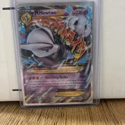 Pokemon M Mega Mewtwo EX Ultra Rare Holo TCG Card 64/162 - Image 1