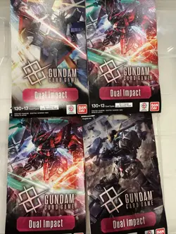 Gundam Card Game x 4 Dual Impact Sleeved Booster Packs Sealed - GD02 English NEW - Image 1