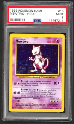 Pokemon Cards - PSA 9 Mewtwo 10/102 - Base Set - Holo - MINT - PSA9 - Image 1