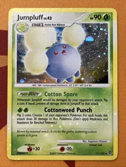[Holo Bleed Error] Pokemon Card Jumpluff Holo Rare (11/132) DP Secret Wonders LP - Image 1