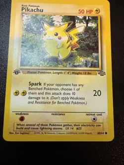 1st Edition Pikachu 60/64 Jungle Set Common Vintage Pokemon Card - NM - Image 1