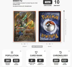 Mimikyu 075 Sv: Scarlet & Violet Promo Cards Holo TAG 10 Rank 6 - Image 3