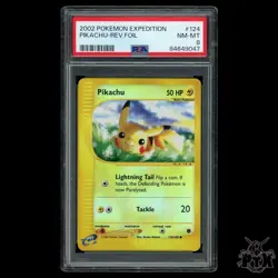 Pikachu Reverse Holo #124/165 PSA 8 Expedition Base Set Pokemon 2002 - Image 1