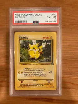 Pokemon TCG Jungle Unlimited Pikachu 60/64 Regular PSA 8 NM-MT - Image 1