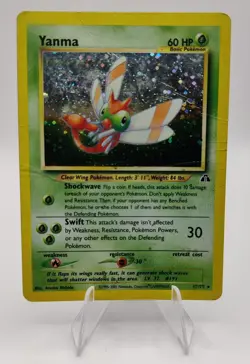Pokemon Vintage EN Yanma Neo Discovery Holo Rare #017/075 HP (Holo Swirl) - Image 1