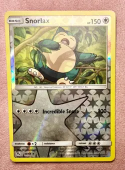 Snorlax | 50/68 | Hidden Fates | 2019 Pokemon Rare| Reverse Holo | NM - Image 1